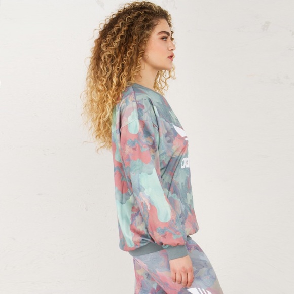 New Adidas Set - Pastel Camo Sweatshirt & Leggings - Picture 3 of 6